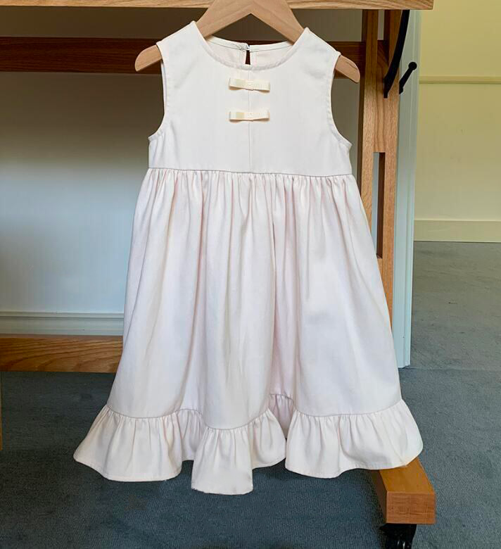 Vestito Estivo in Cotone con Fiocco e Rouches
