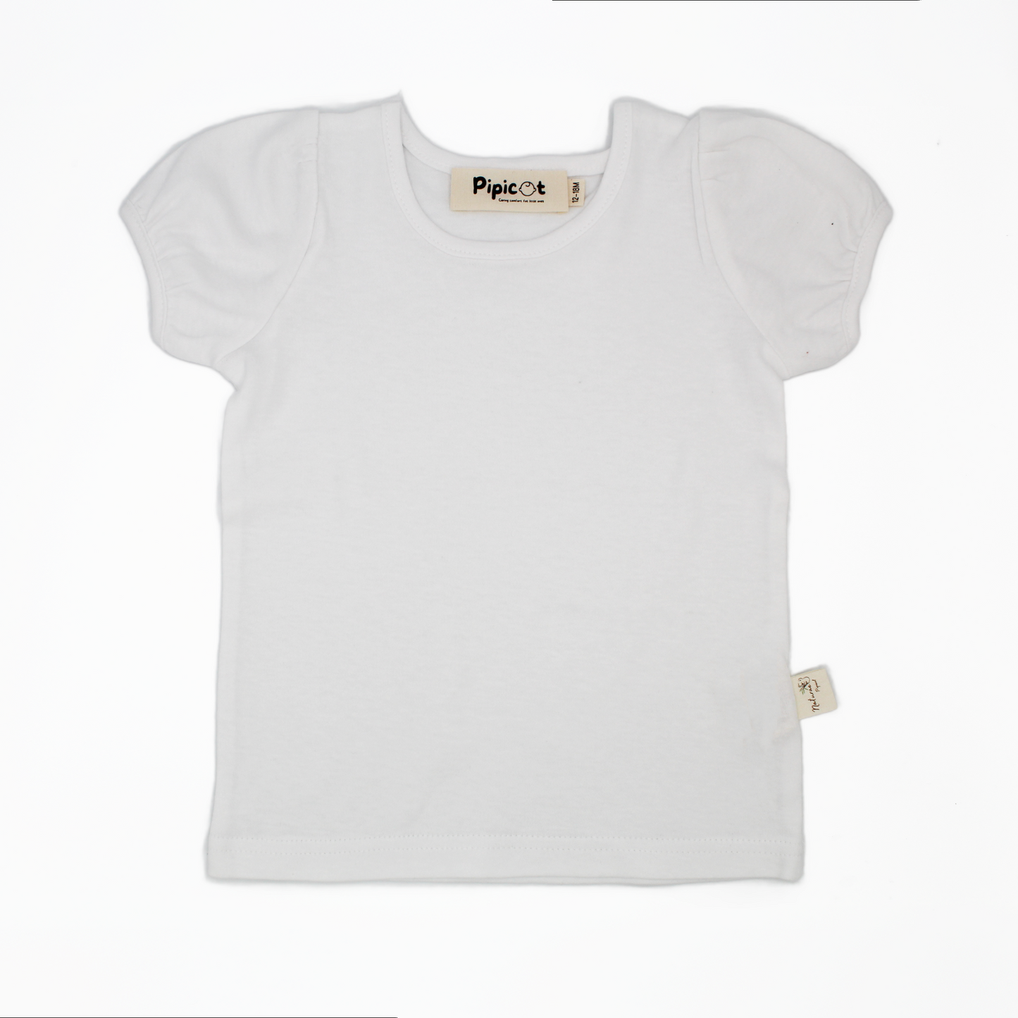 T-shirt in Cotone con manica a sbuffo