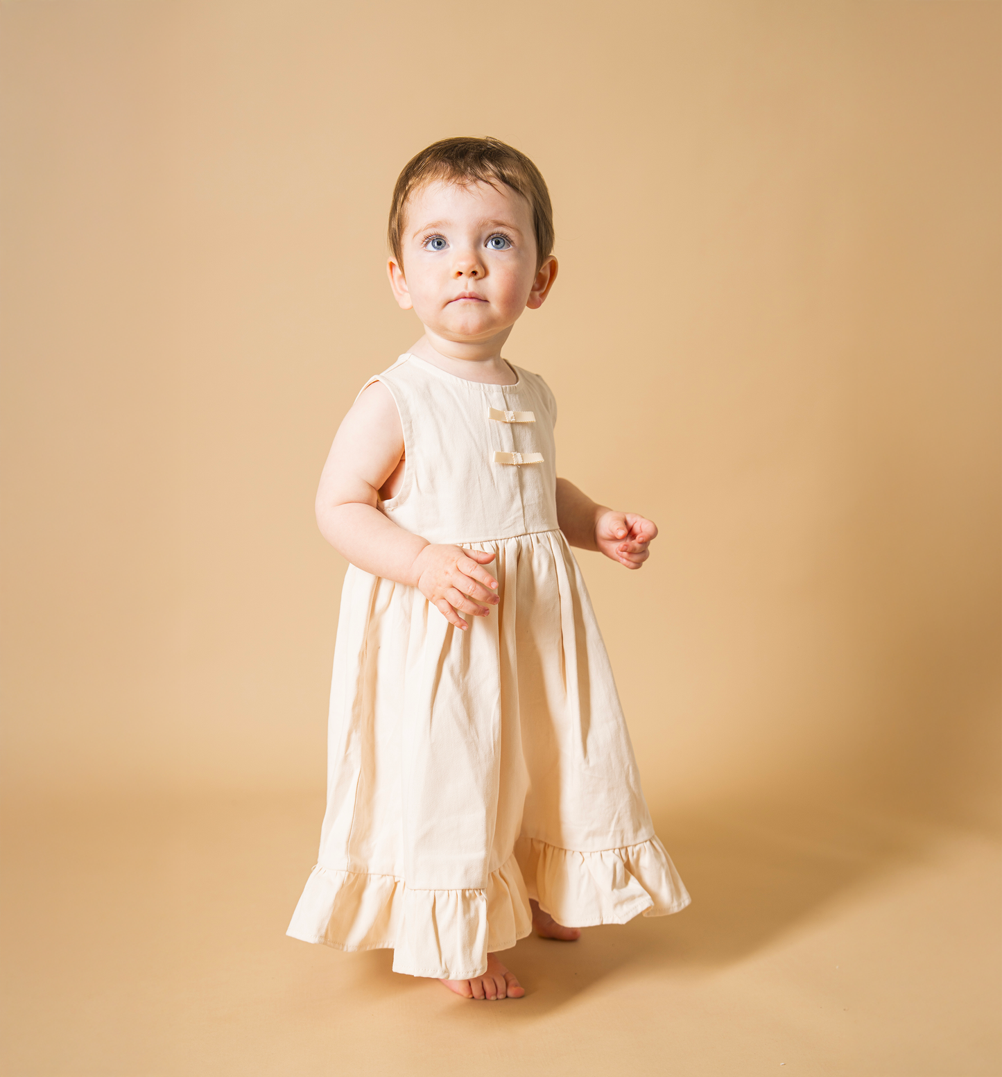 Vestito Estivo in Cotone con Fiocco e Rouches