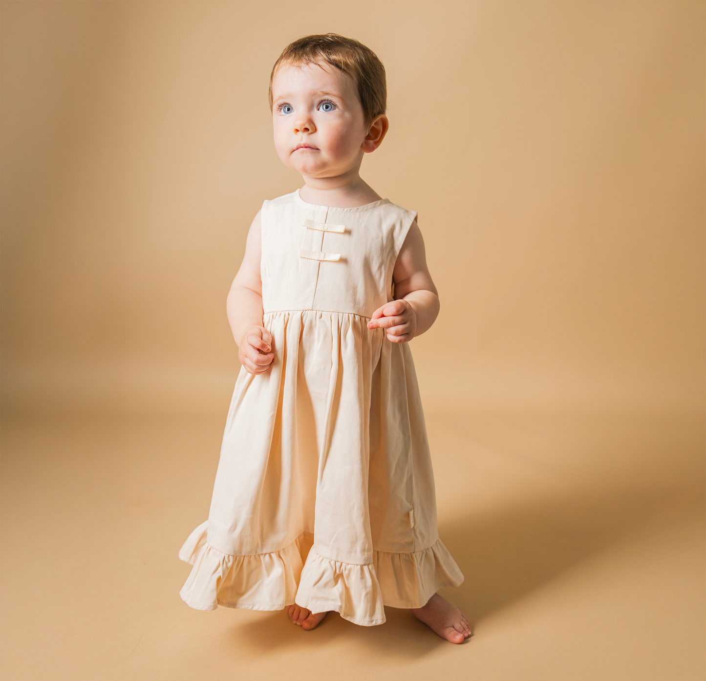 Vestito Estivo in Cotone con Fiocco e Rouches
