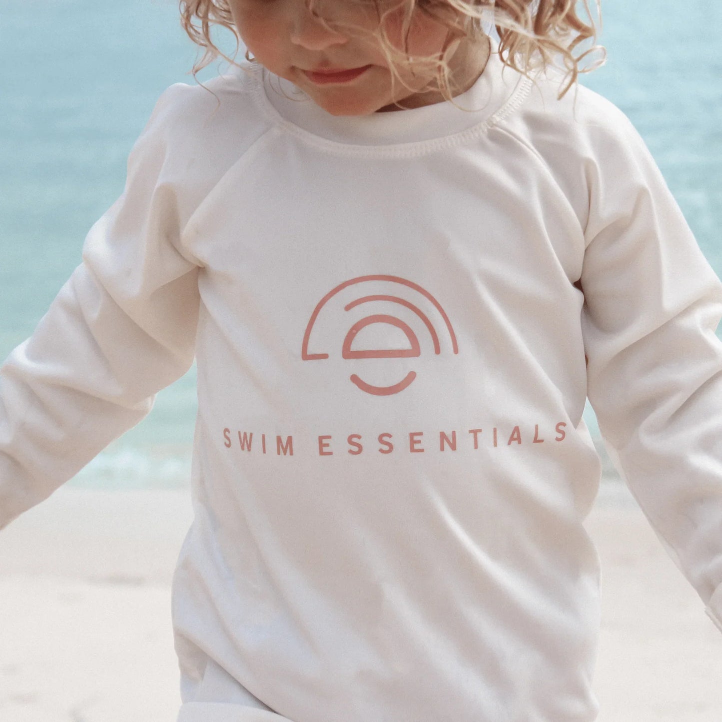 Maglia da bagno a maniche lunghe con protezione UV – Bianca