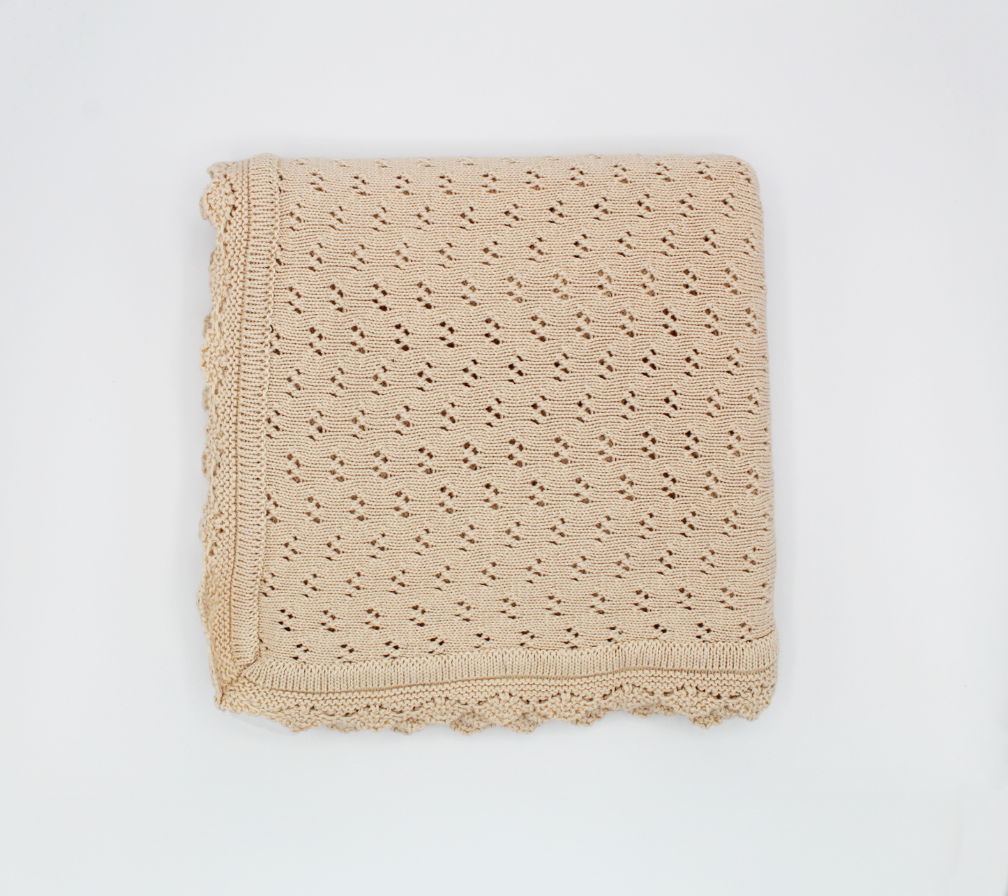 Coperta neonato in maglia di cotone – Trama Pointelle