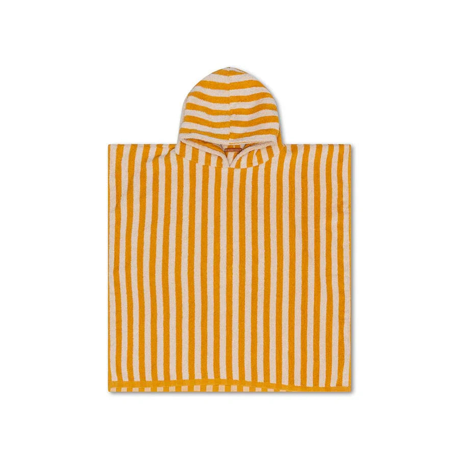 Poncho da spiaggia in cotone 100% – Giallo/Bianco 65 x 65 cm