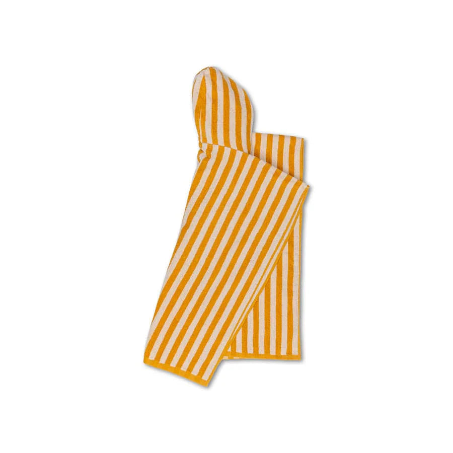 Poncho da spiaggia in cotone 100% – Giallo/Bianco 65 x 65 cm