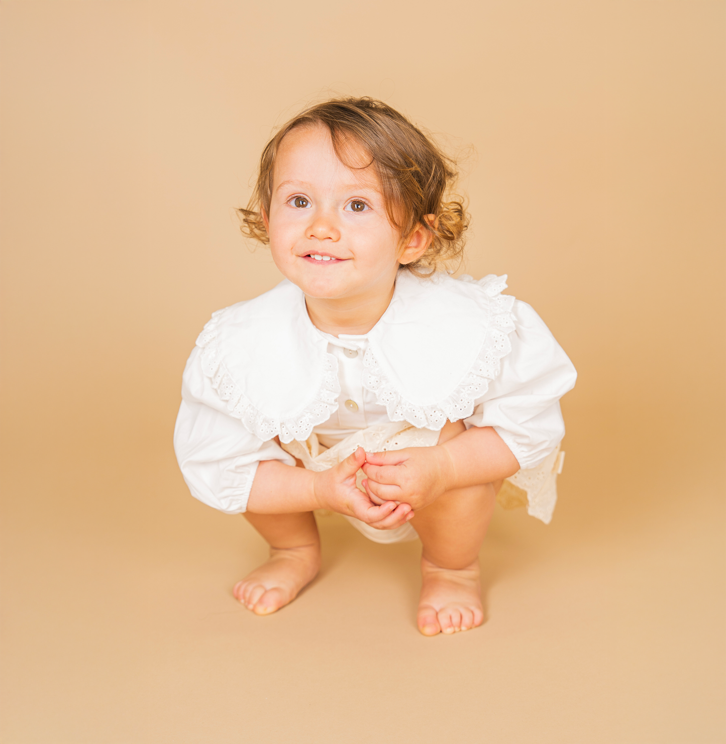 Blusa in cotone con colletto Peter Pan
